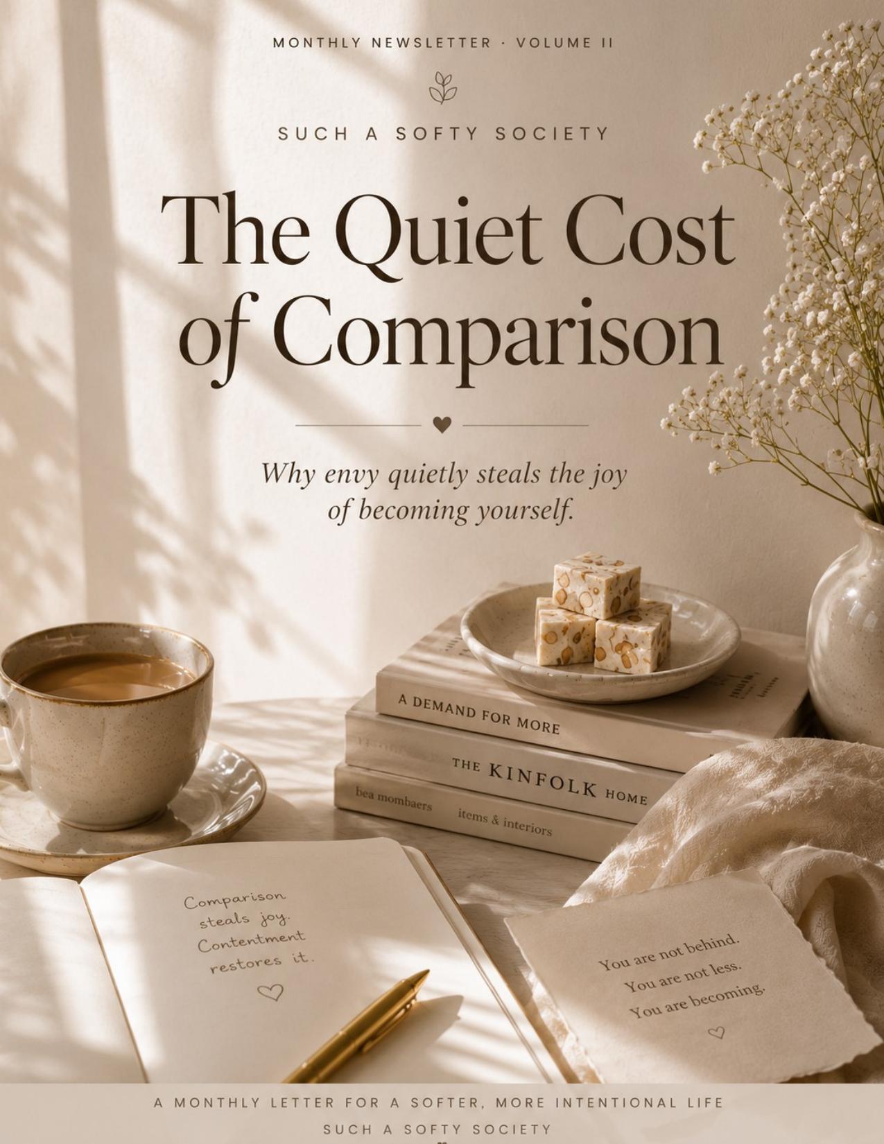 The Quiet Cost of Comparison — July 2026 Soft Life Newsletter cover
